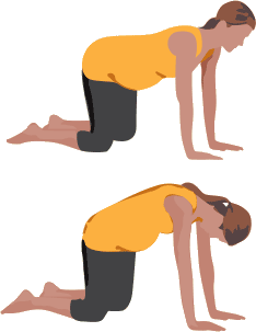 Exercise, Pregnancy Lower Back Stretch. Simple stretches guide for pregnant women.